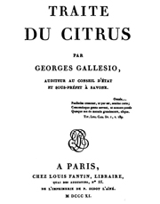 《柑橘的特性》Traité du citrus title page